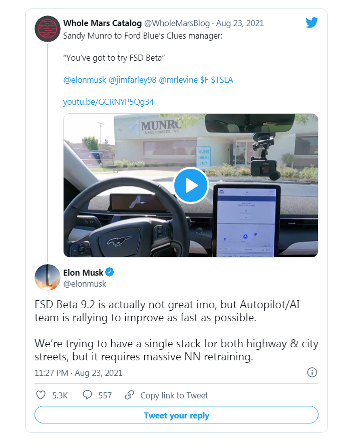 Критикуючи самого себе: Ілон Маск незадоволений новим автопілотом Tesla