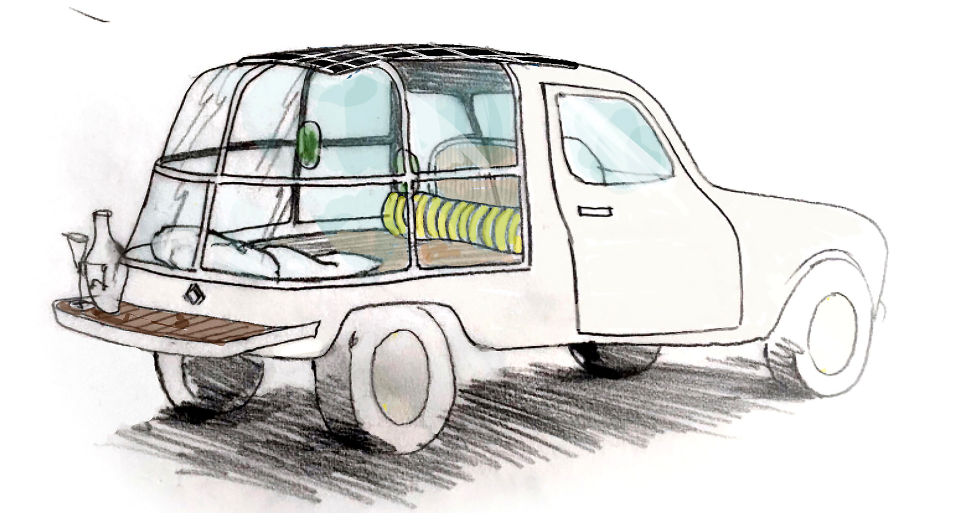 Электрический хэтчбек Renault 4 получил прозрачный кузов