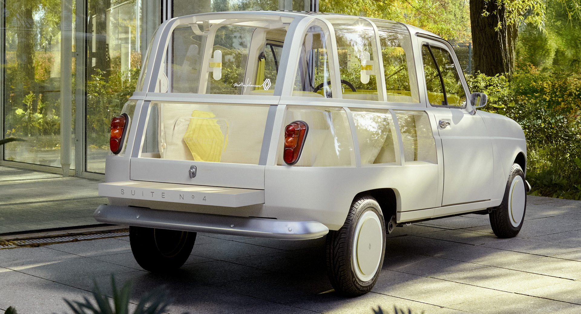 Электрический хэтчбек Renault 4 получил прозрачный кузов