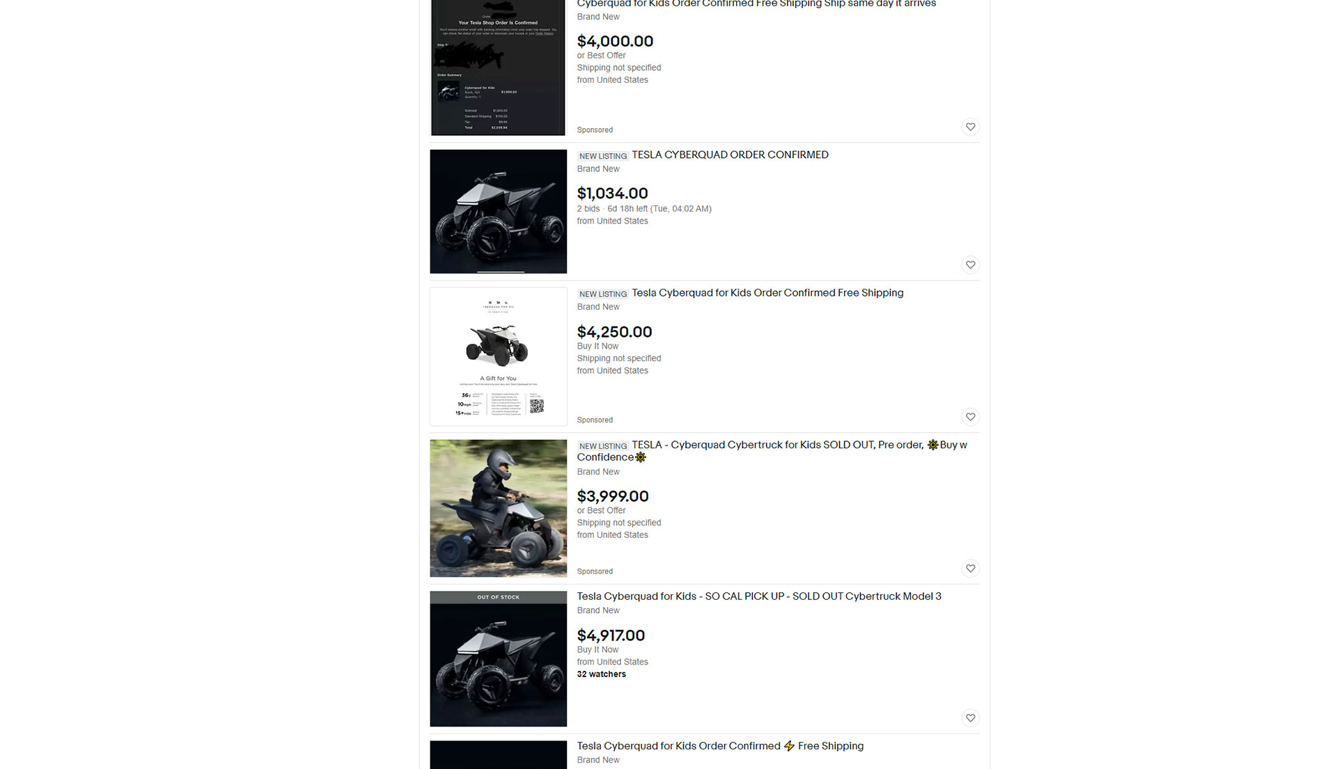 Культ Tesla: детские квадроциклы Cyberquad перепродают вдесятеро дороже