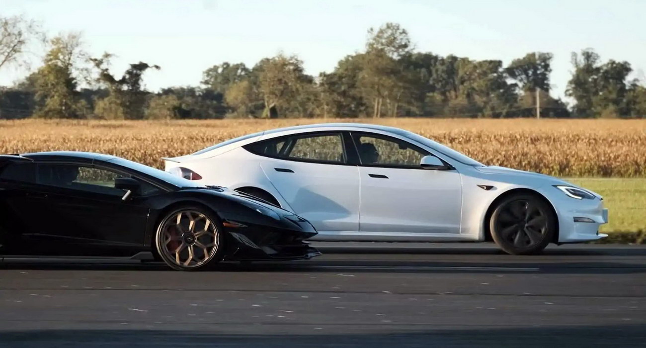 Самая мощная Tesla Model S бросила вызов экстремальной версии суперкара Lamborghini Aventador